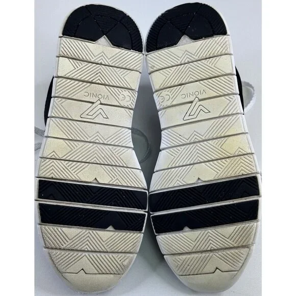 Vionic Nana Walking Shoes Sneakers Women’s 6 Black White Satin Suede Lace up - Picture 10 of 10